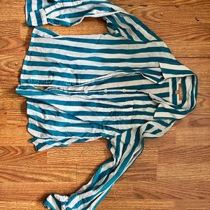 Blue and white striped light weight shirt